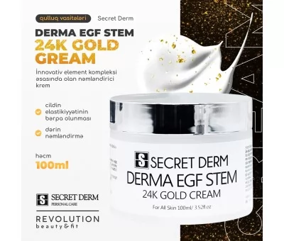 Derma EGF  Stem 24-Карат Qızıl ilə  Kremi 